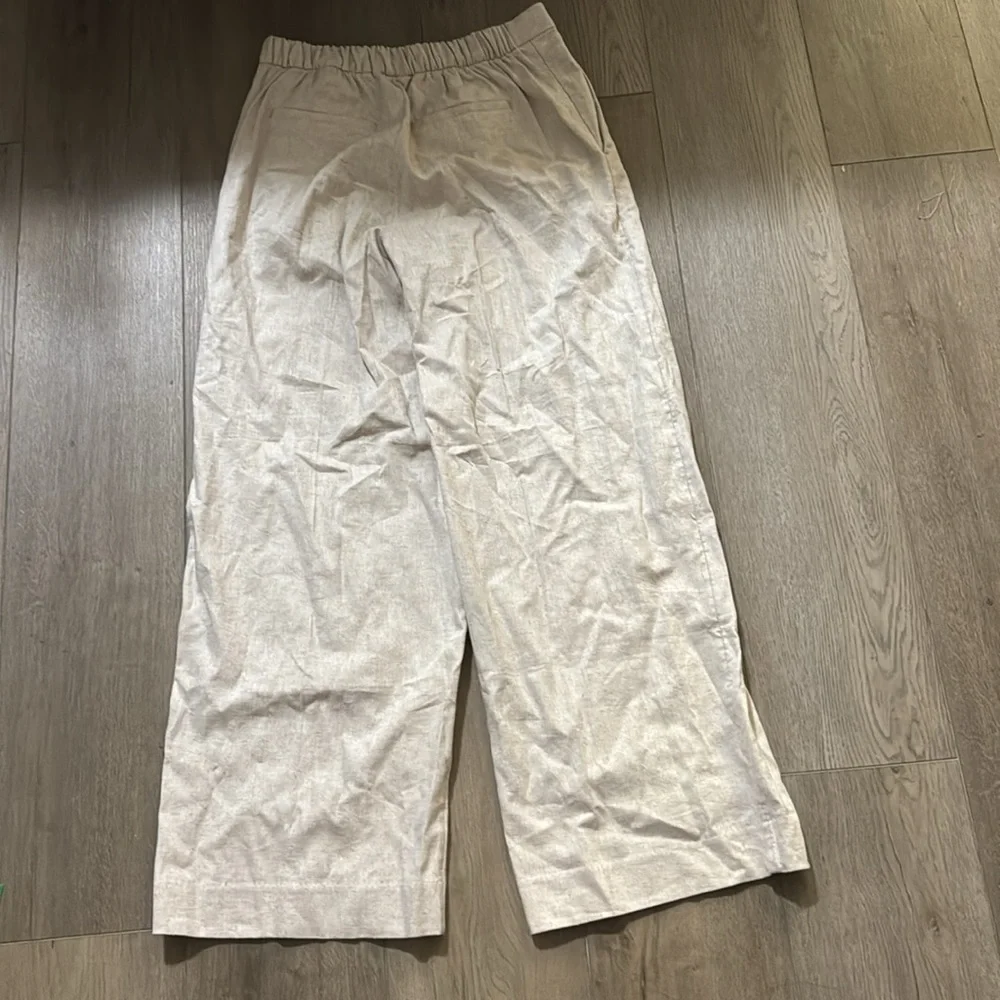 NWT! Banana Republic Flax Hayden Wide Leg Linen Blend Pull On Pant 🪨
